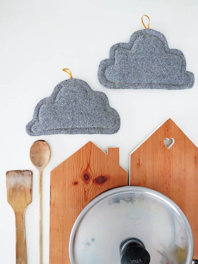 How to sew cloud shaped pot holders