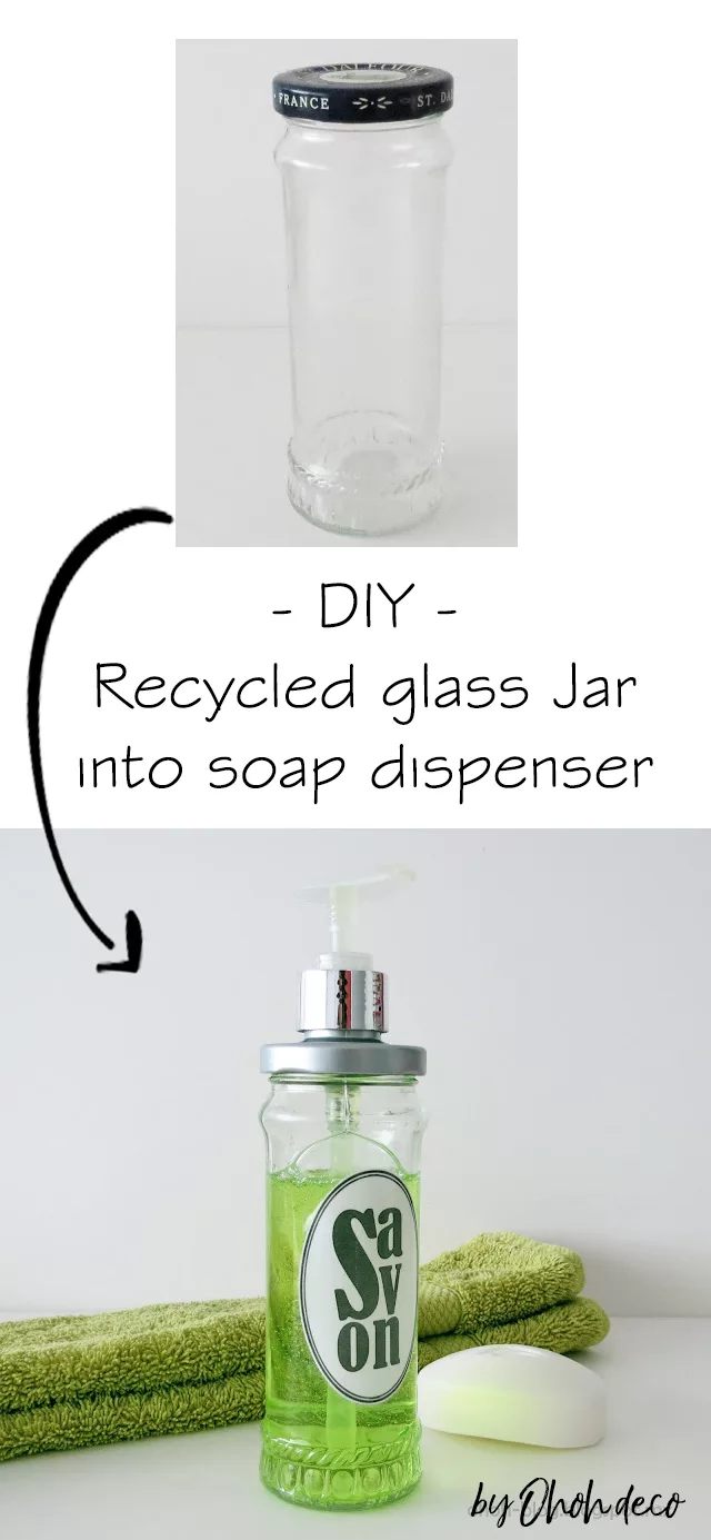 DIY recycled jar into soap dispenser