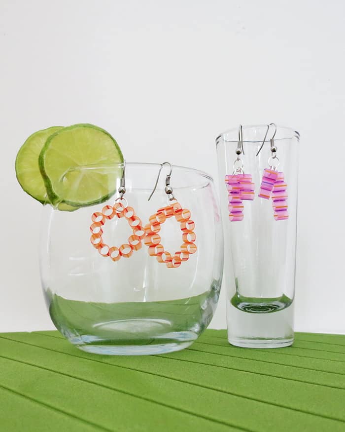 diy straw earrings 