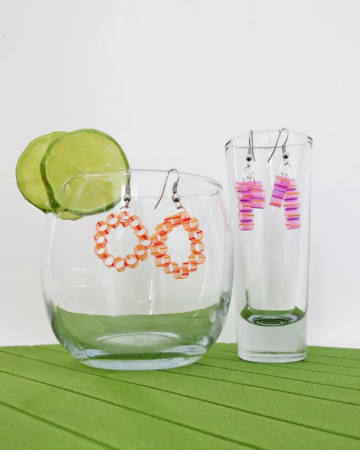 diy straw earrings 