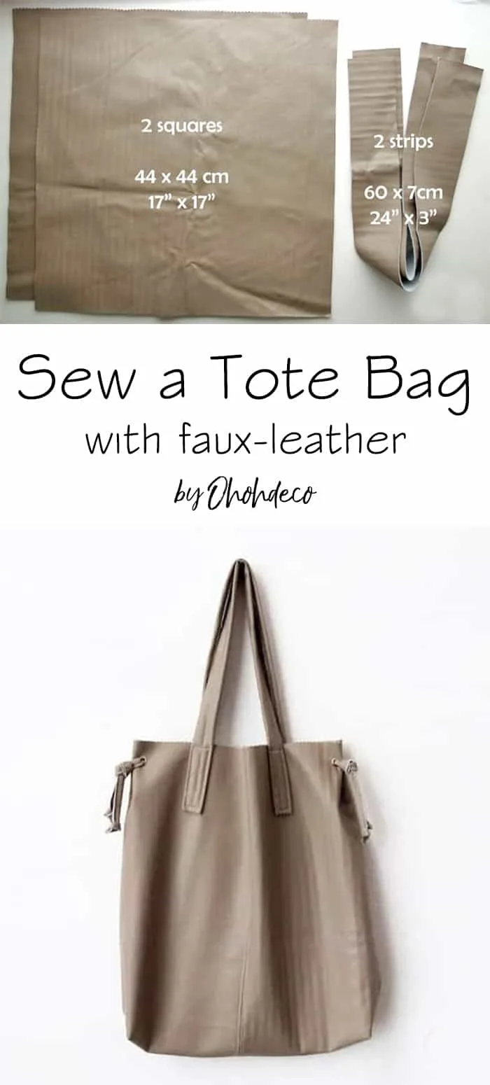 sew a tote bag with faux leather