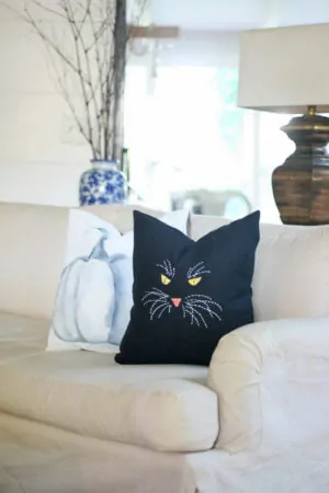diy embroidery cat pillow