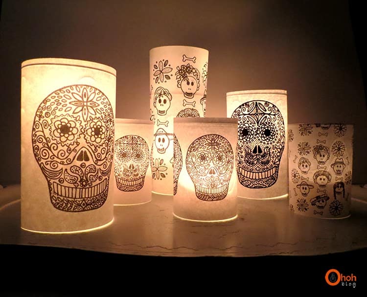 sugar skull candle