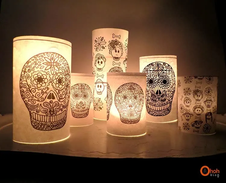 sugar skull candle