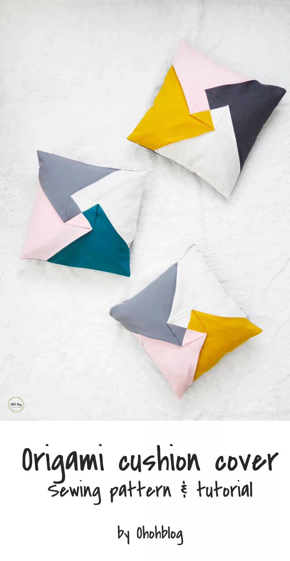 color block origami pillow