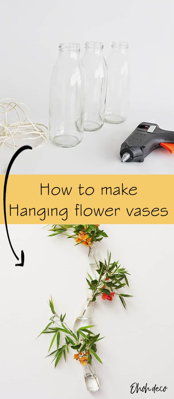 DIY flower vase with bottle