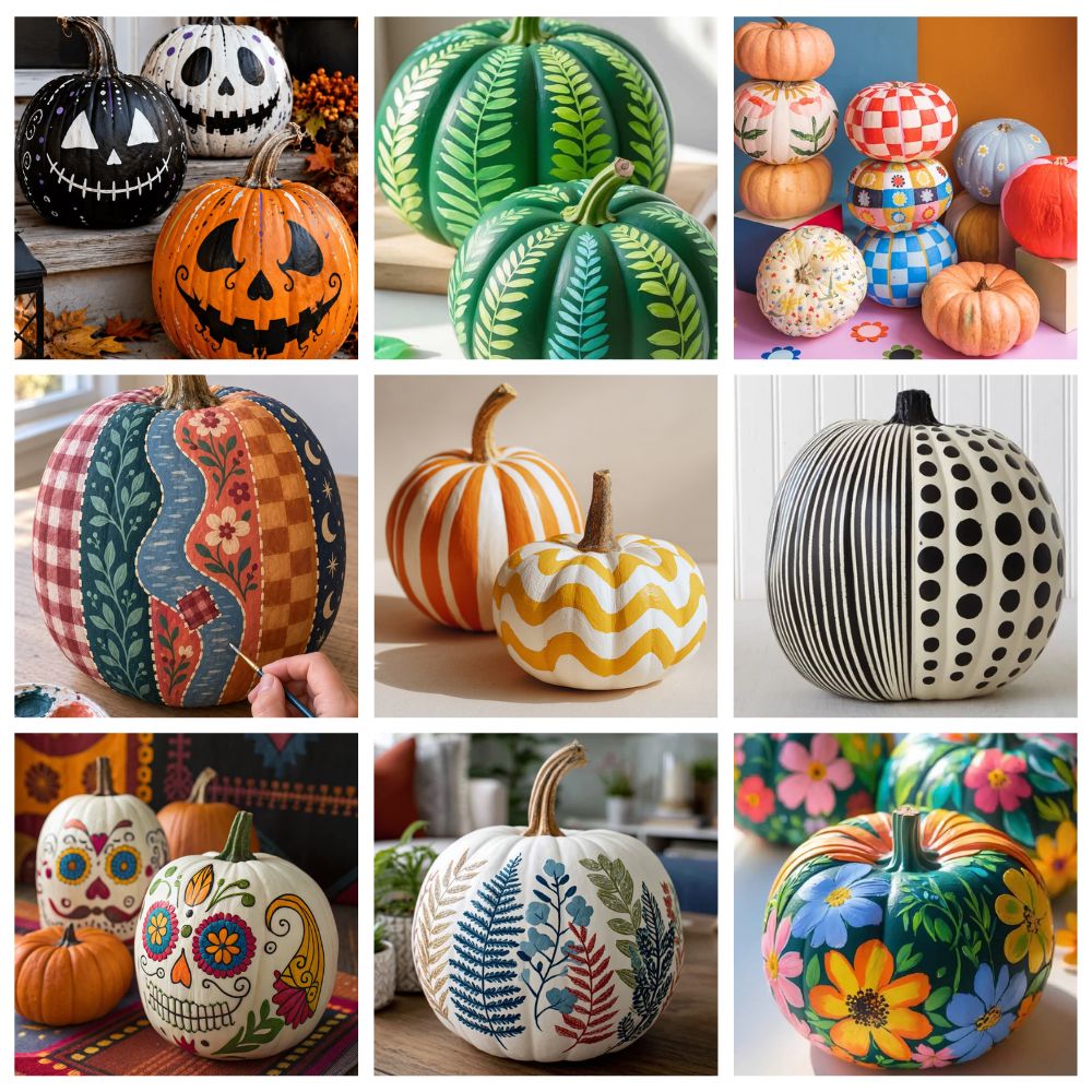 craft and painted pumpkins