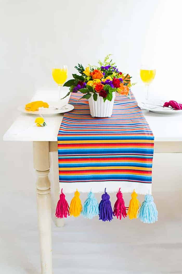 DIY table runner tassels