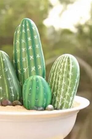 DIY pebble cactus