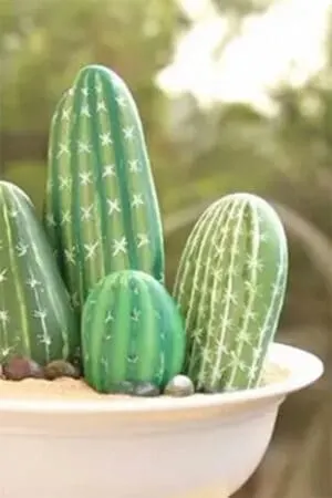 DIY pebble cactus