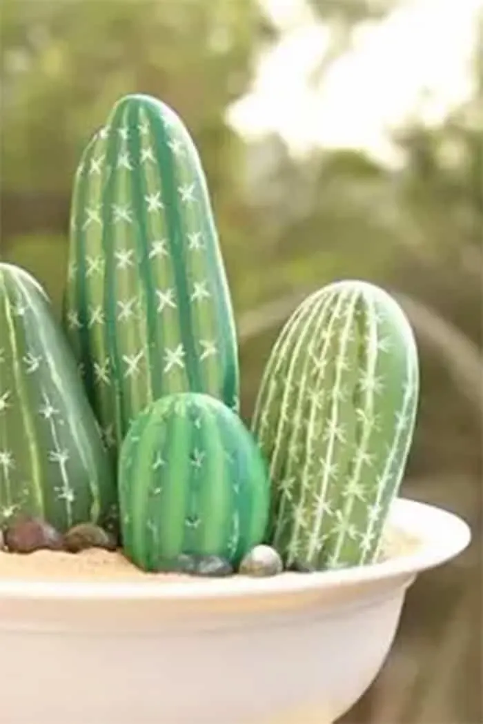 DIY pebble cactus