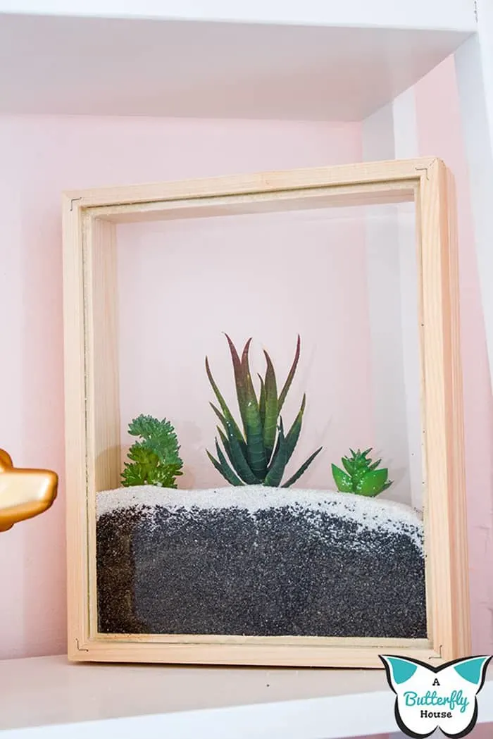 DIY faux succulent terrarium