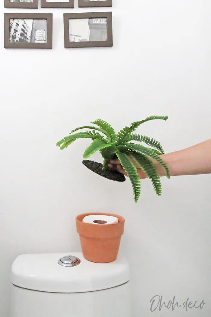 DIy fake plant with storage