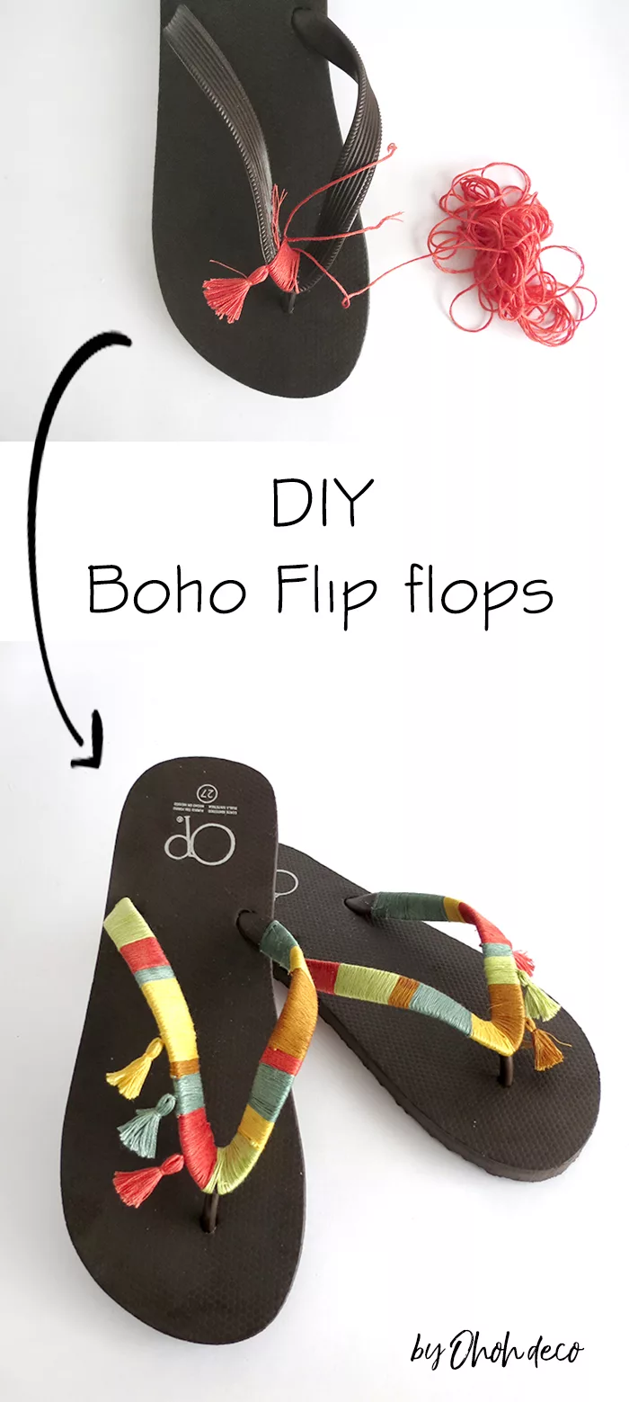 customized boho flip flops