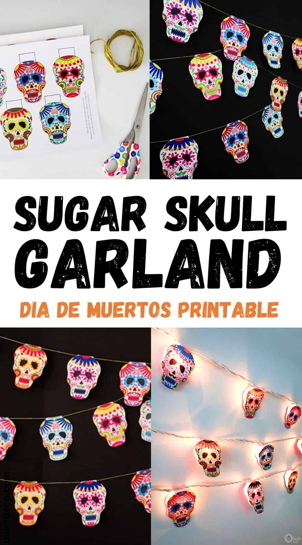 sugar skull garland printable