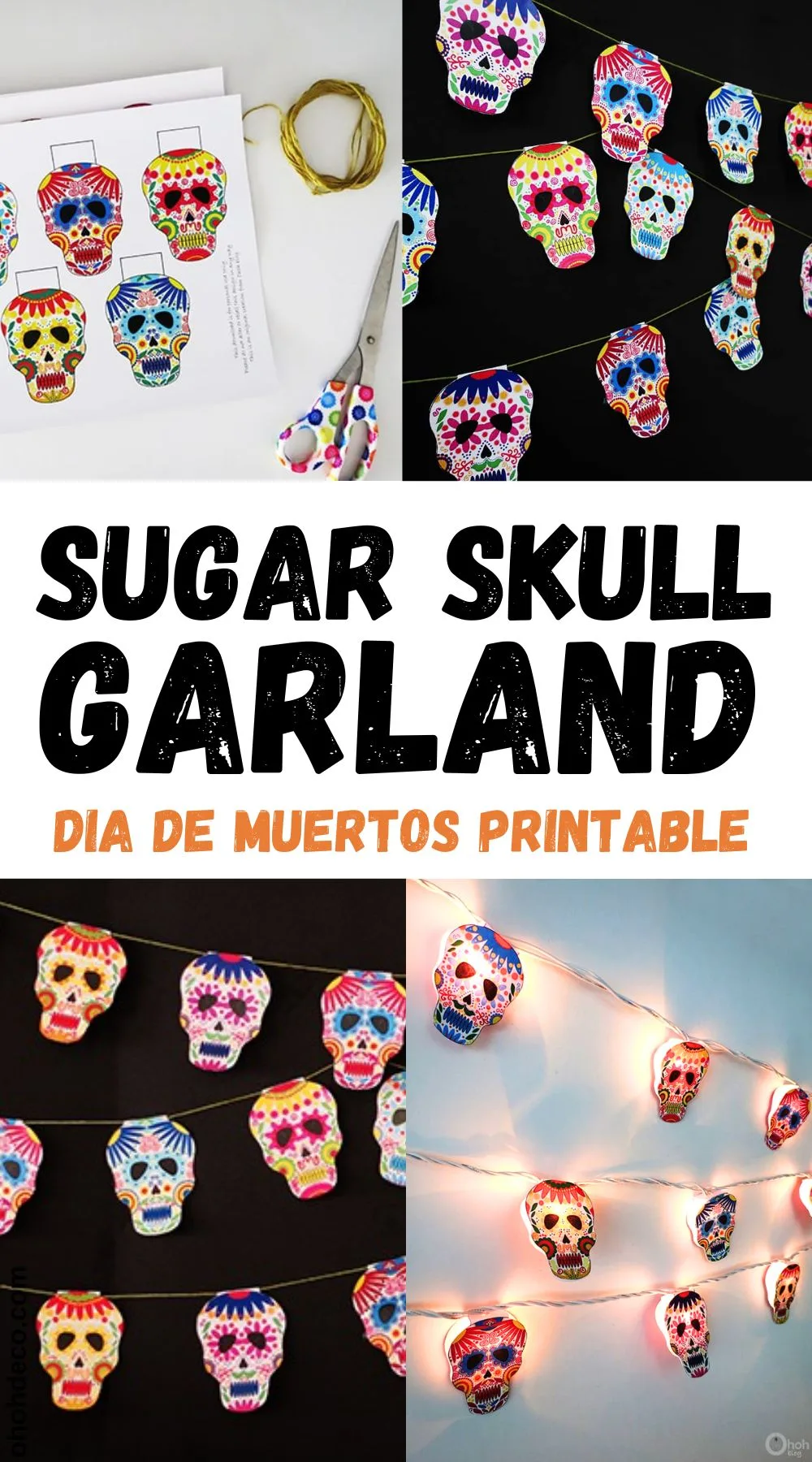 sugar skull garland printable