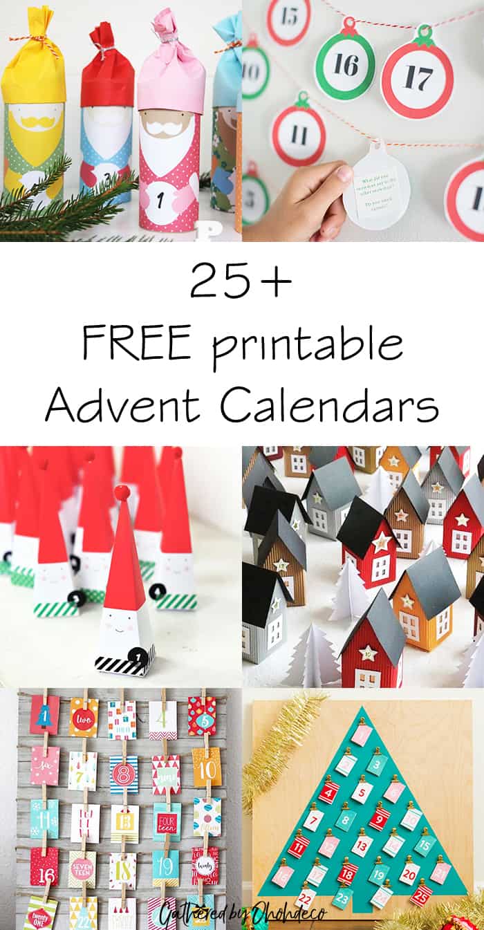 free printable advent calendars