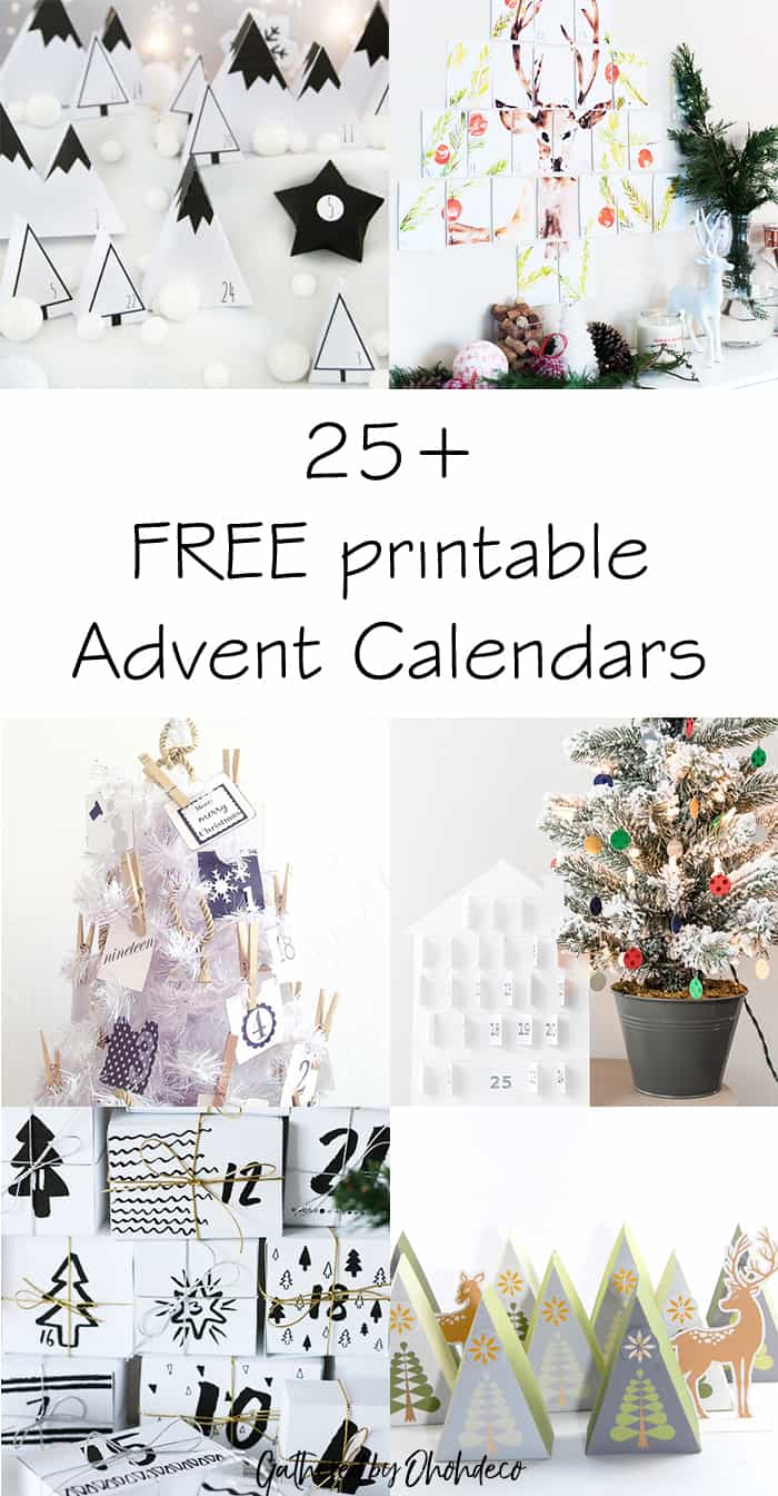 25 Free printable advent calendars