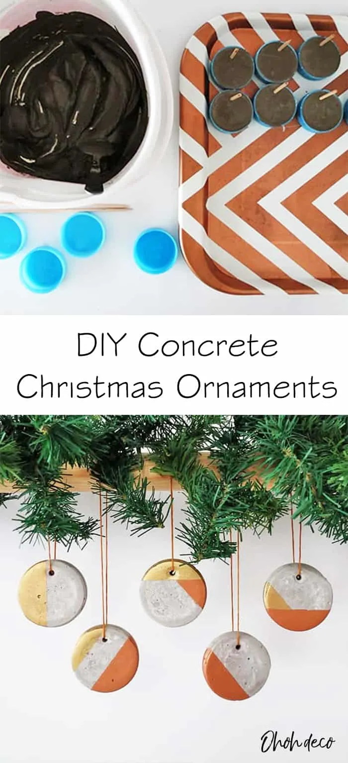 DIY concrete christmas ornaments