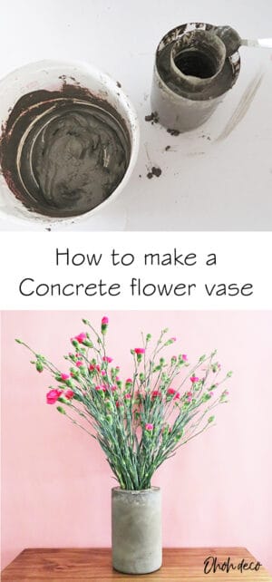 how to make a diy concrete flower vase