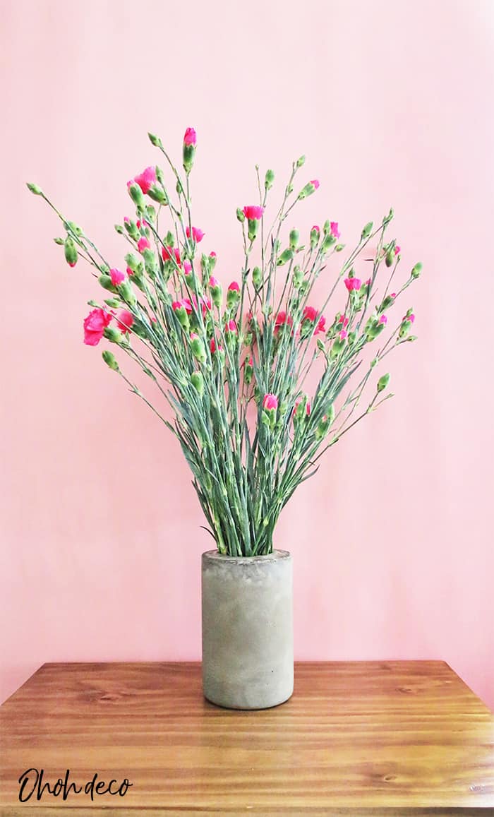 diy concrete flower vase