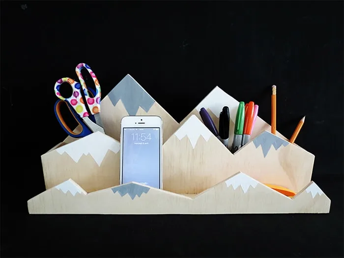 DIY desk organizer mountain shaped