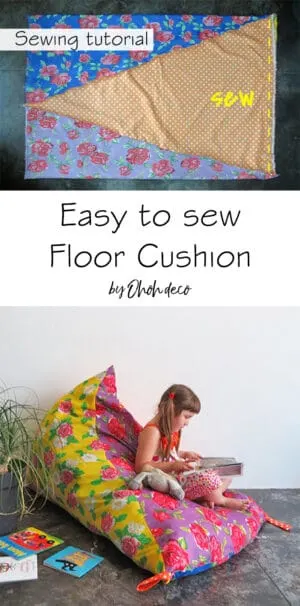 Easy to sew floor cushion tutorial