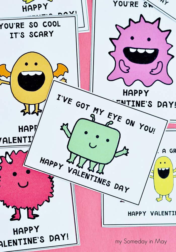 free monster valentine's day card