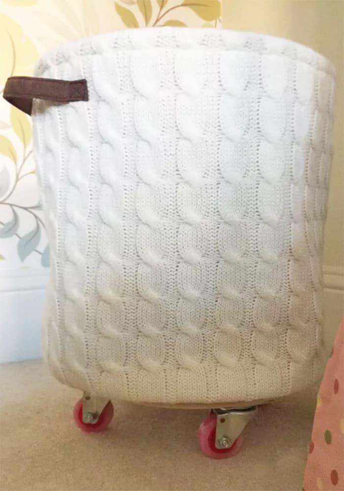 DIY rolling laundry hamper