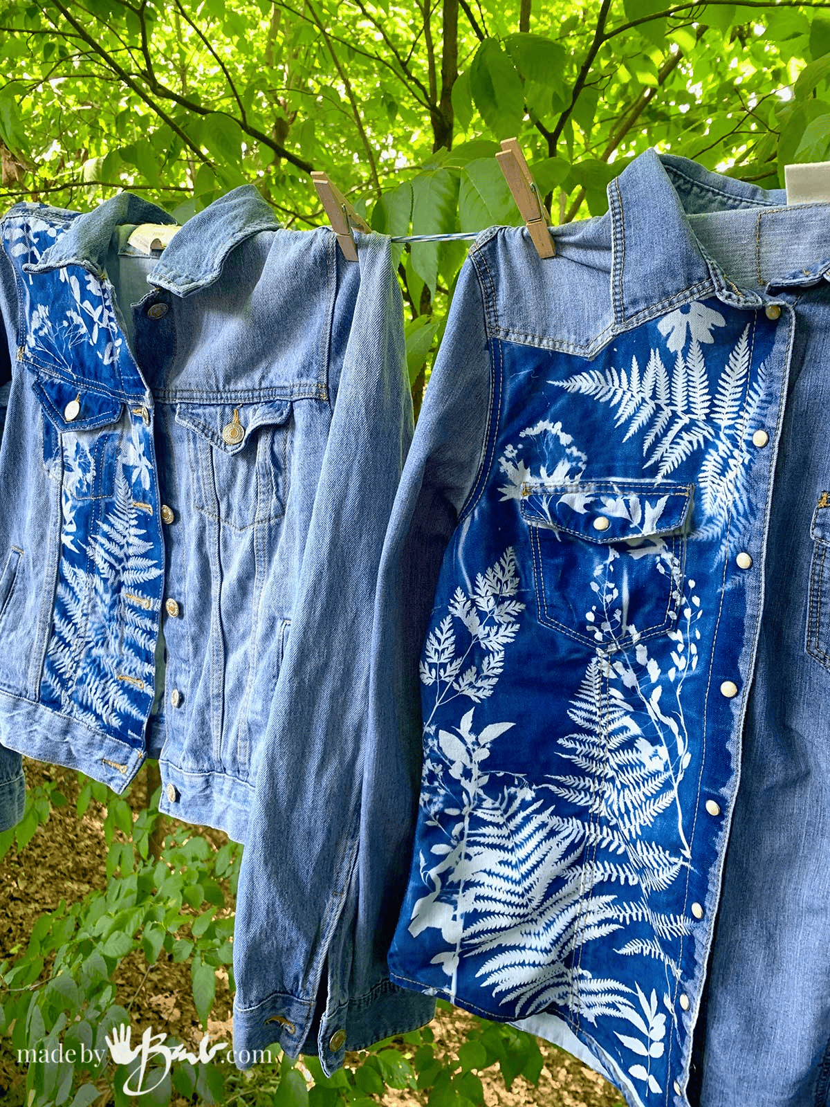 how to cyanotype jeans fabric