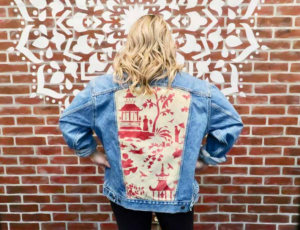 how to stencil paint a denim jacket