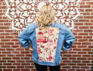 how to stencil paint a denim jacket