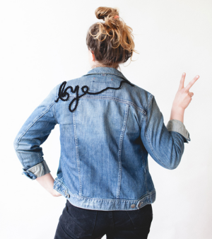 easy customized denim jacket idea