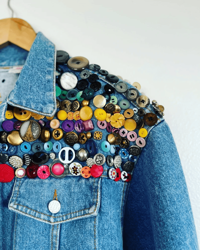 Denim Jacket embellished with buttons