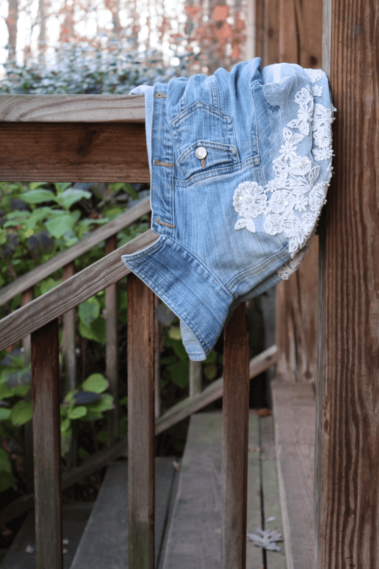 Denim jacket and wedding lace