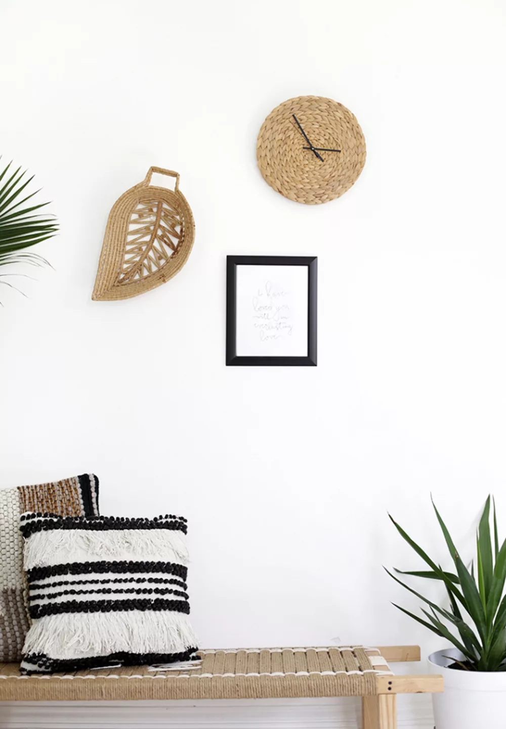 DIY woven wicker wall clock