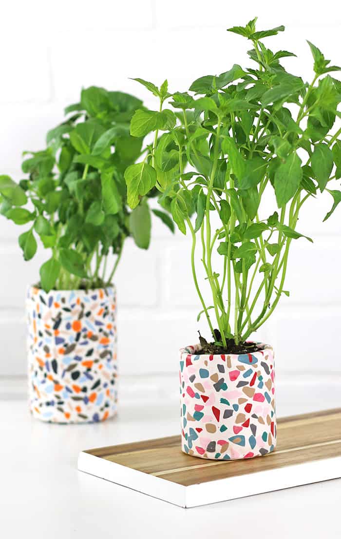 clay terrazzo planter