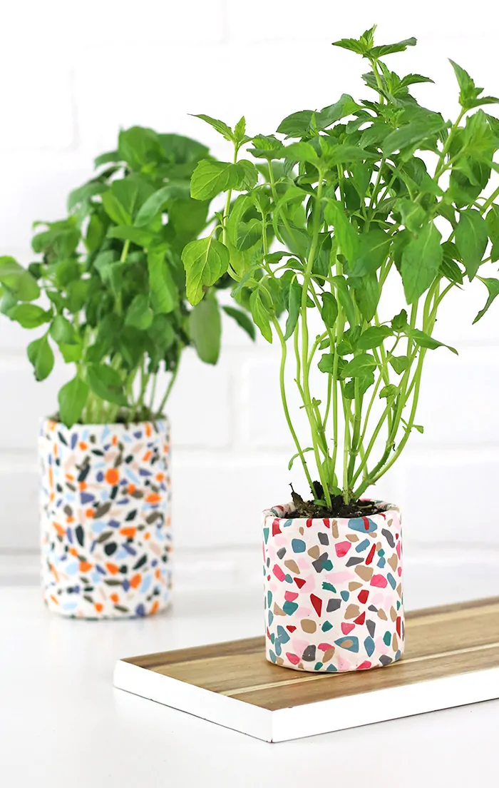 clay terrazzo planter