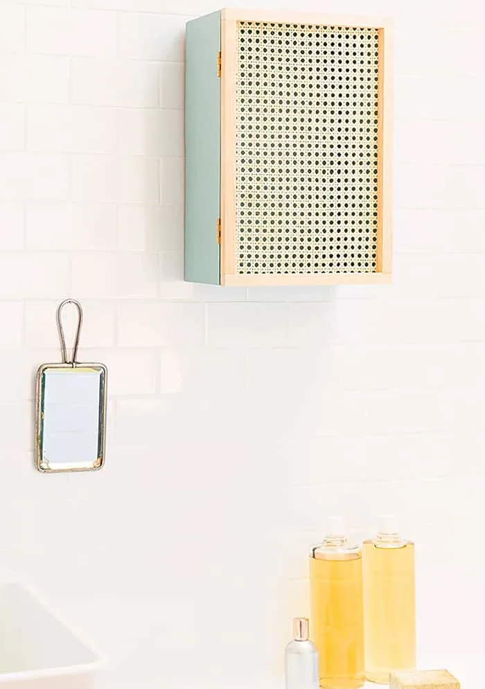 diy rattan wall cabinet