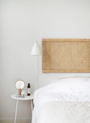 diy rattan bedhead