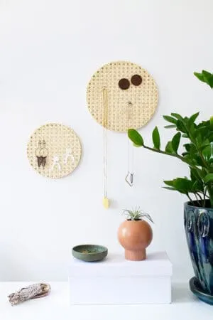 diy rattan jewelry organizer