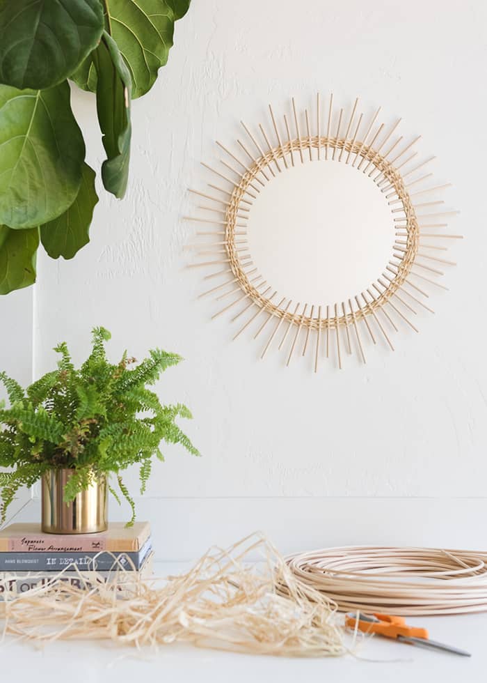 diy rattan mirror