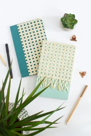 diy rattan notebook