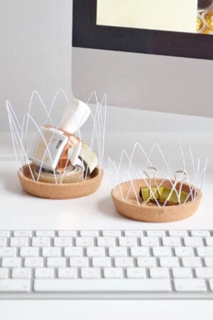 diy wire desk storage