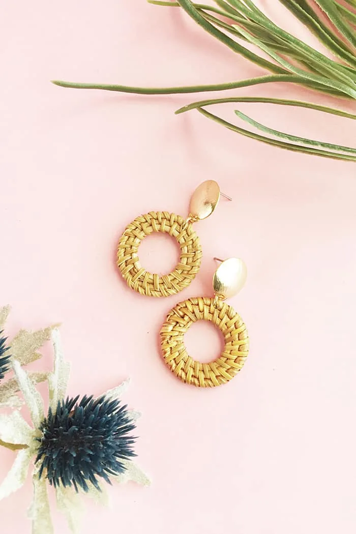 diy rattan earrings