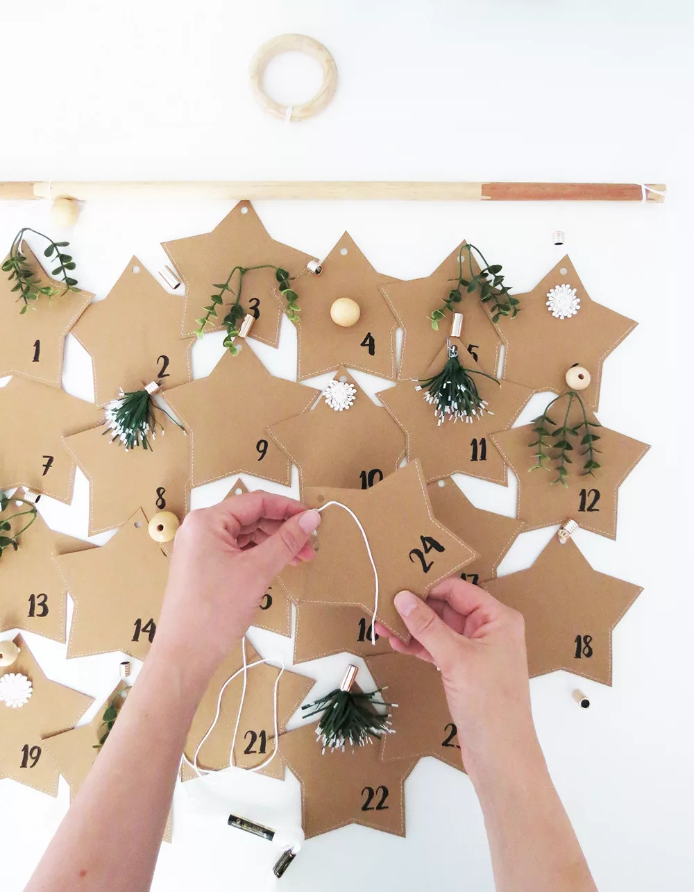 filling Paper Advent Calendar