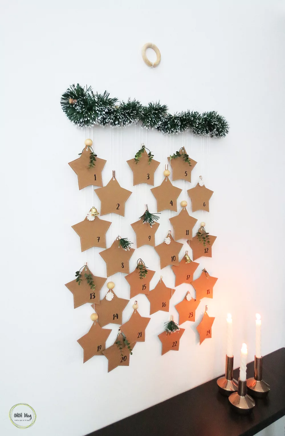 hanging paper advent calendar