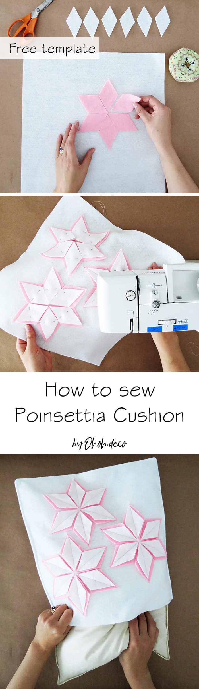 how to sew a felt christmas cushion