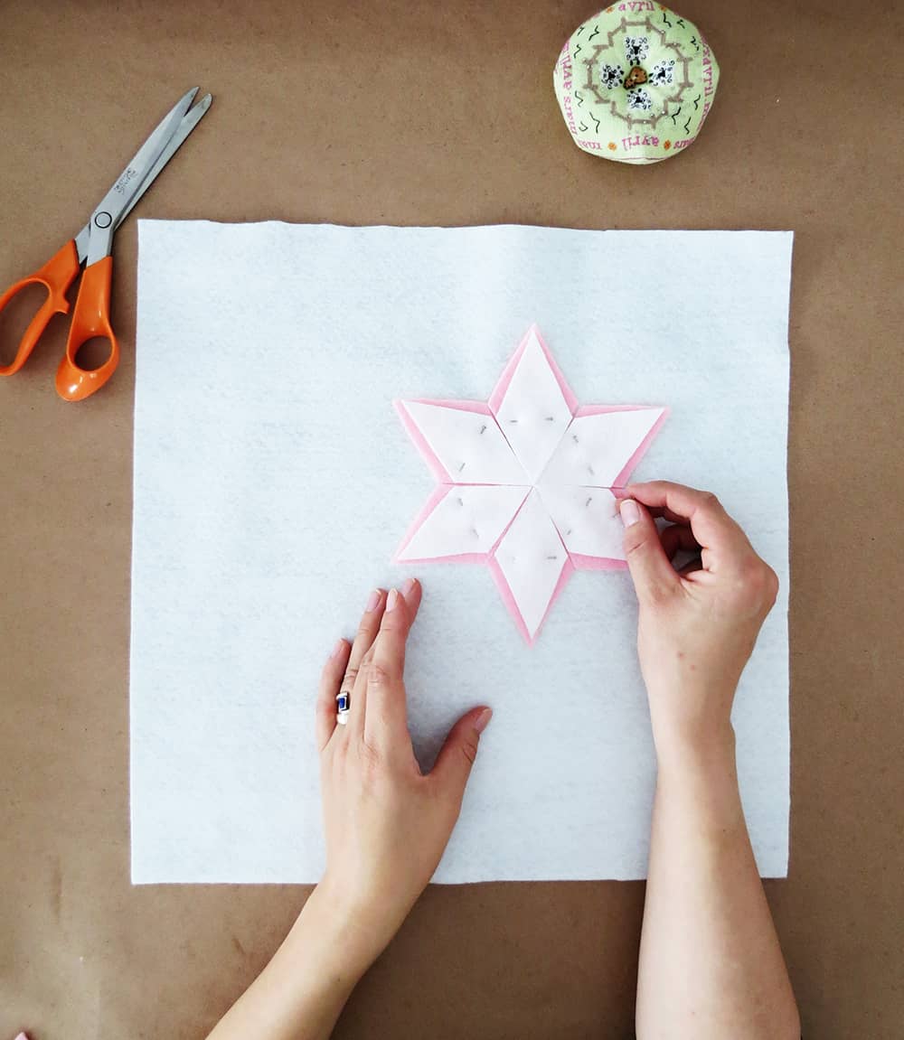 How to sew a felt christmas cushion - poinsettia template