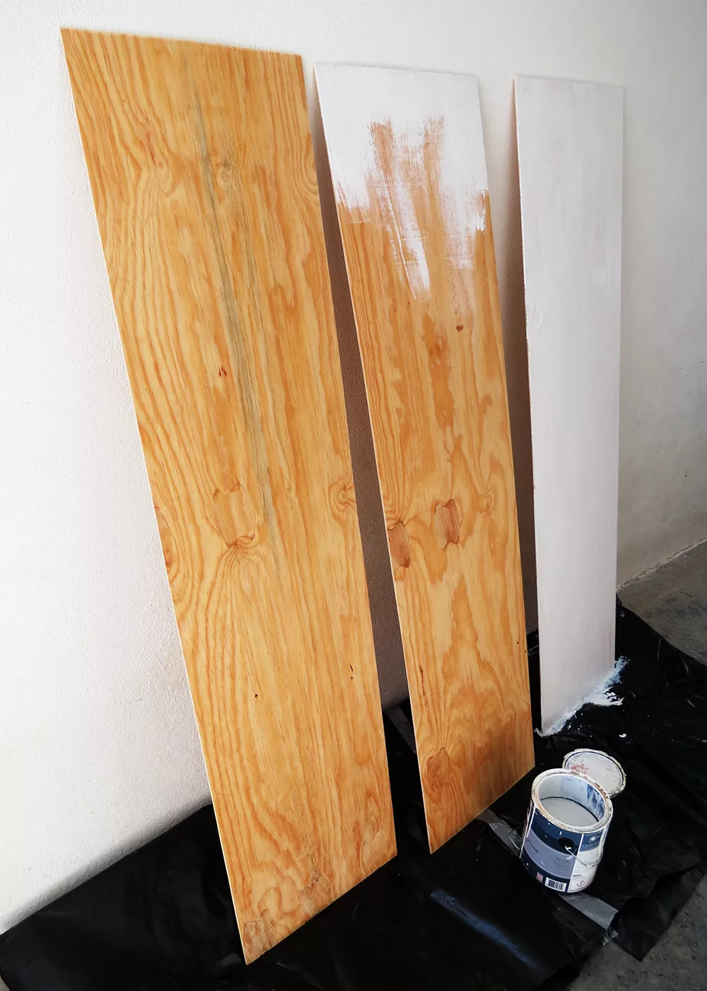 paint the divider plywood panels